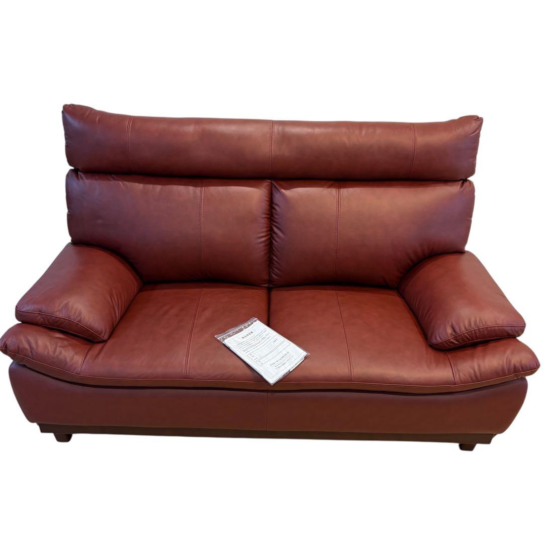 【美品】関家具　ミラージュIII 2Pソファー　革製　本革　ソファー　2人掛け