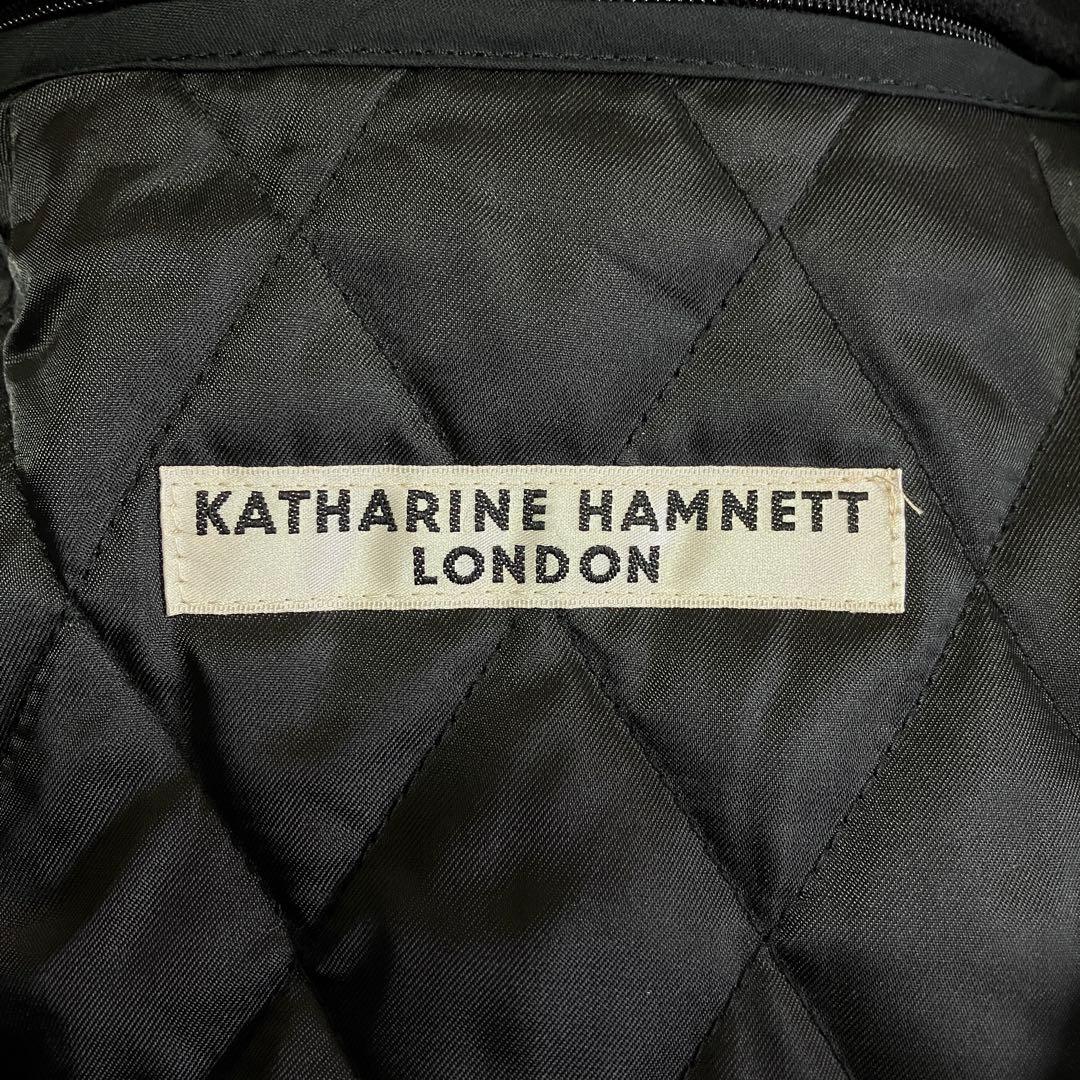 美品 キャサリンハムネット トレンチコート ウール ライナー ブラック XL