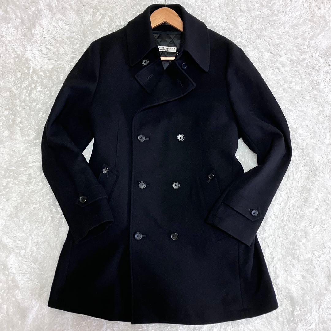 美品 キャサリンハムネット トレンチコート ウール ライナー ブラック XL