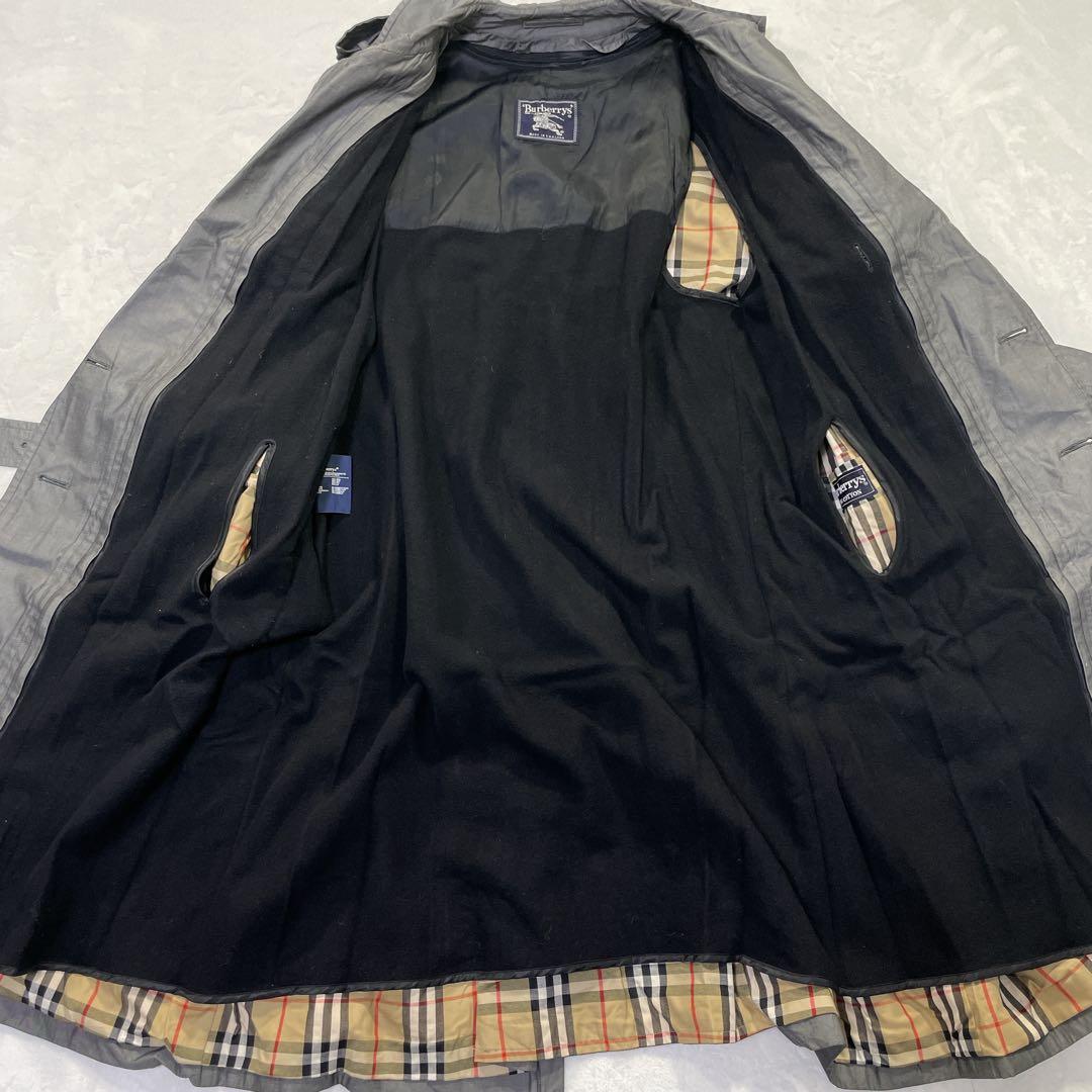 バーバリープローサム英国製トレンチコートヴィンテージグレーライナー付チェック
