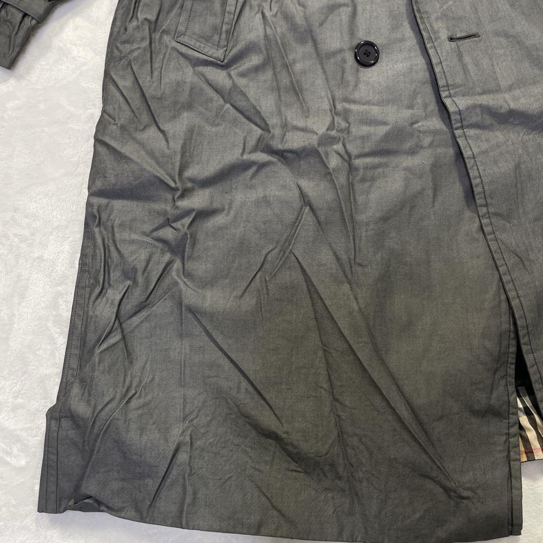 バーバリープローサム英国製トレンチコートヴィンテージグレーライナー付チェック