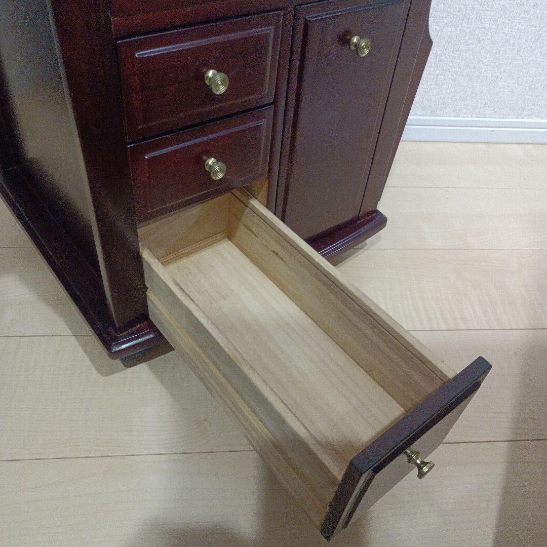 昭和レトロ キャビネット 木製 ナイトテーブル サイドテーブル キャスター付き