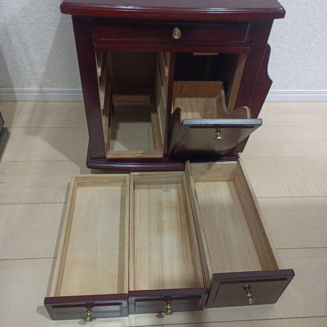 昭和レトロ キャビネット 木製 ナイトテーブル サイドテーブル キャスター付き