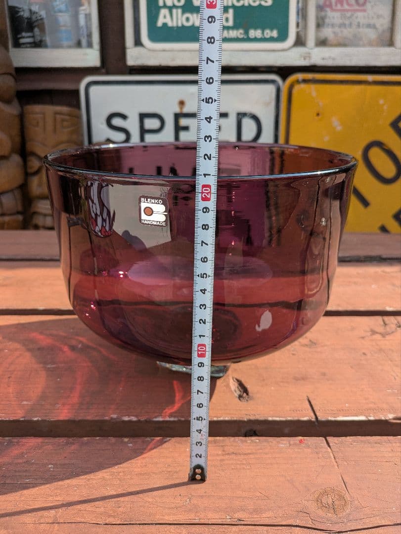 希少なヴィンテージ BLENKO ブレンコガラス　USA製　希少なアメジスト色