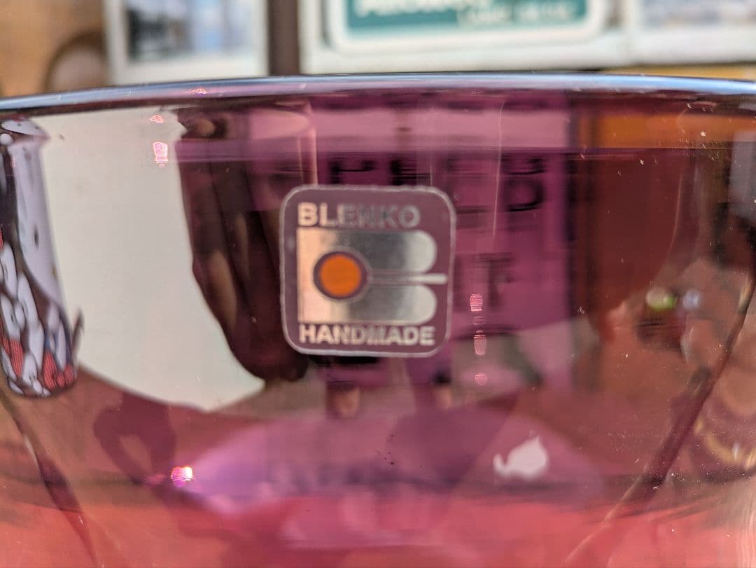 希少なヴィンテージ BLENKO ブレンコガラス　USA製　希少なアメジスト色