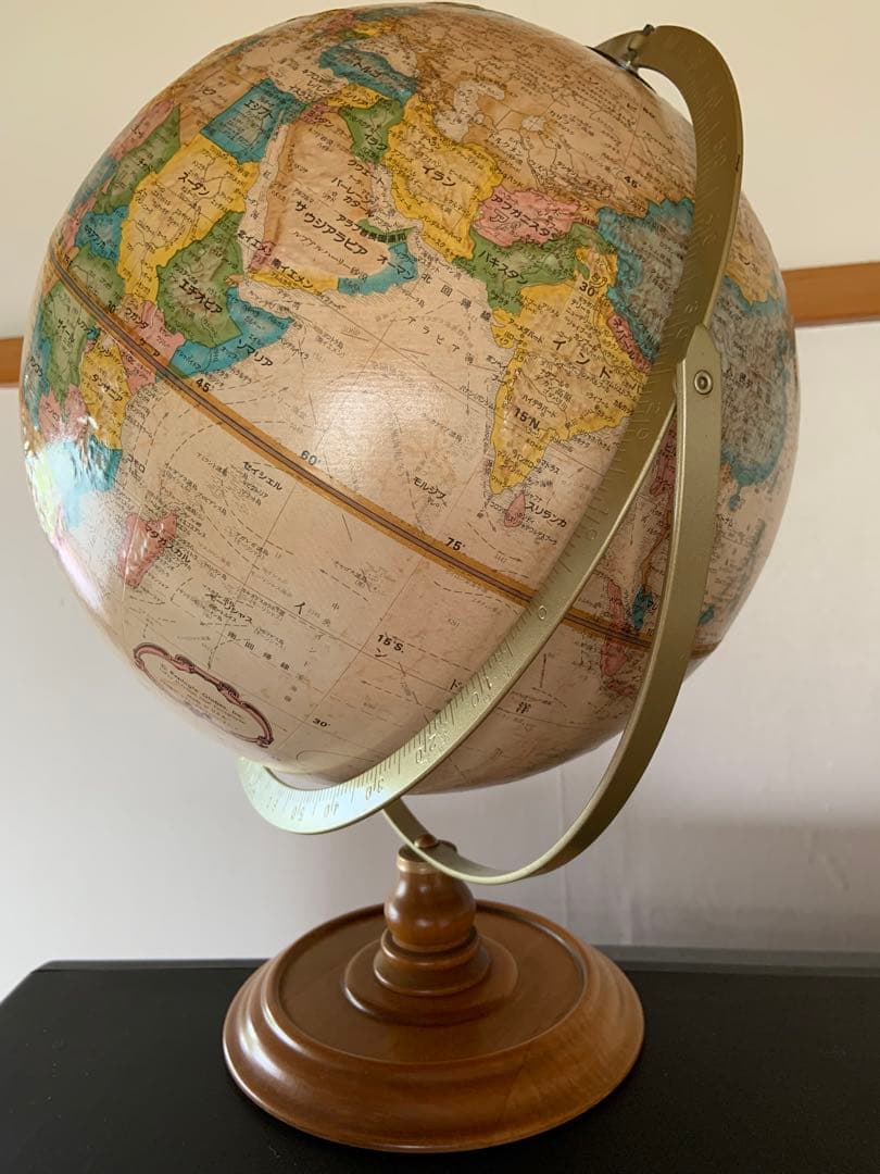 Replogle 地球儀 1970〜80年代製 アメリカ製 日本語表記 木製台座