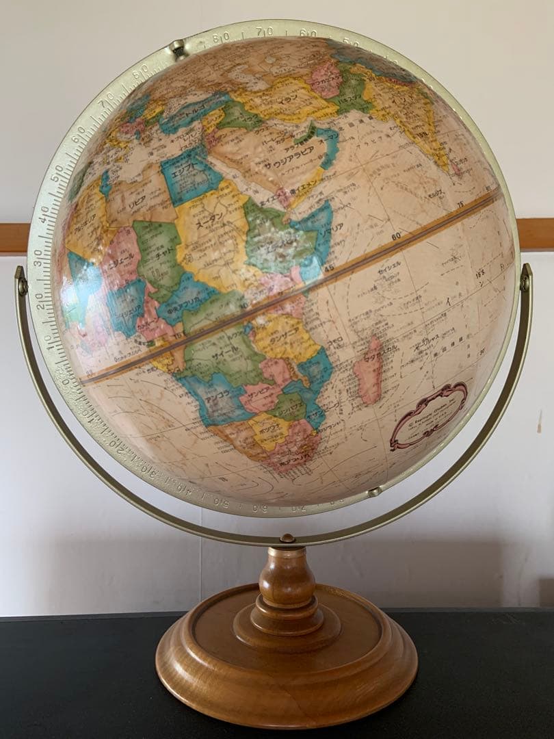 Replogle 地球儀 1970〜80年代製 アメリカ製 日本語表記 木製台座