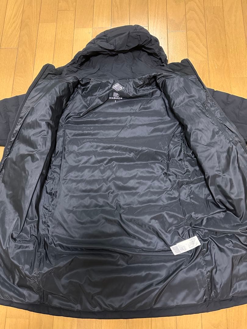 DANTON フード付きロングダウンジャケット S ブラック　美品
