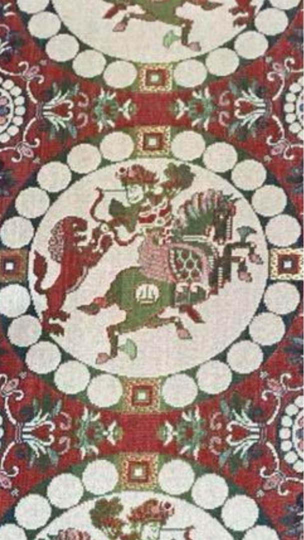 龍村美術織物　経錦　獅子狩文錦　クッション２個セット未使用品 ファスナー付き