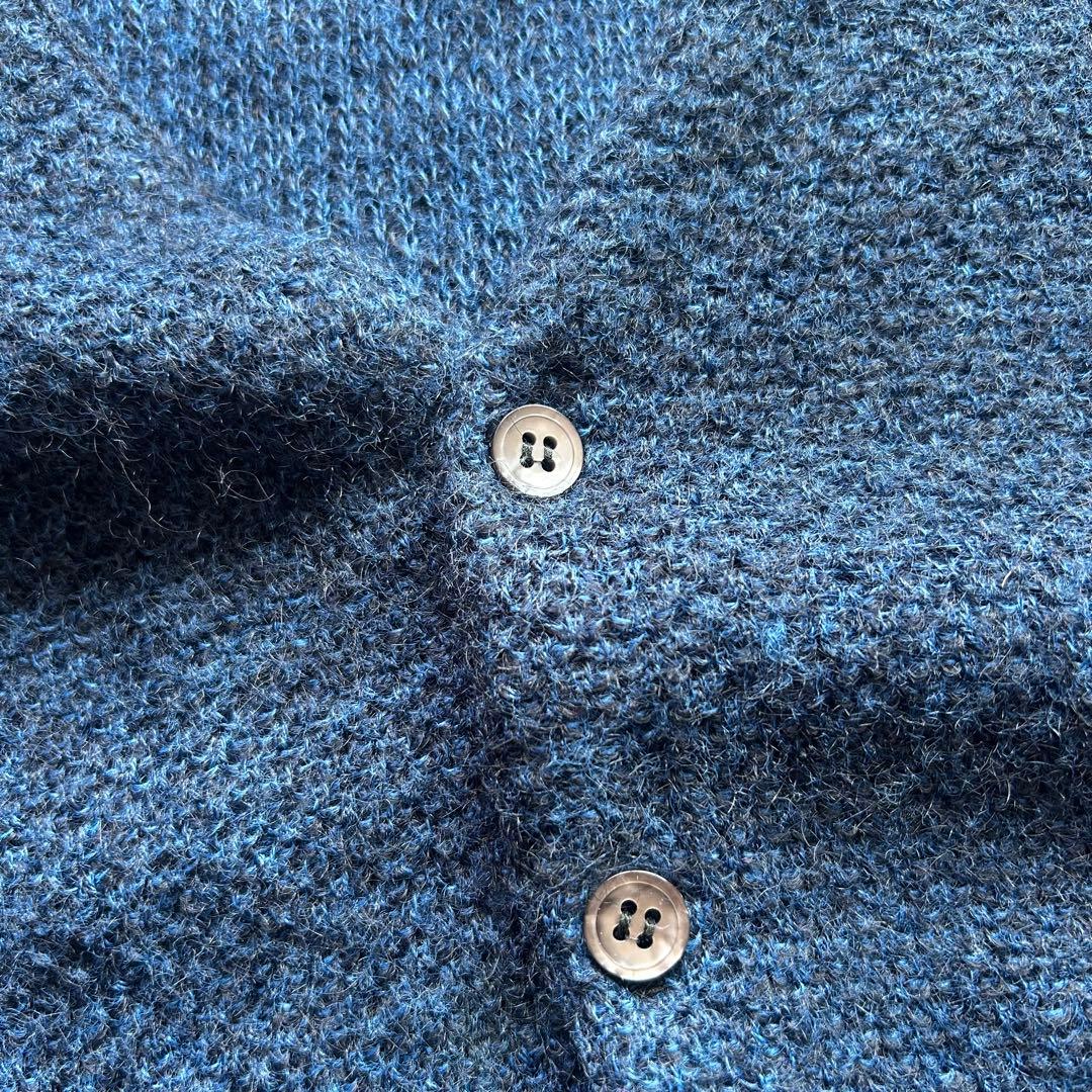 60s Jockey モヘアカーディガン アメリカ製 XL 青黒 ビッグサイズ