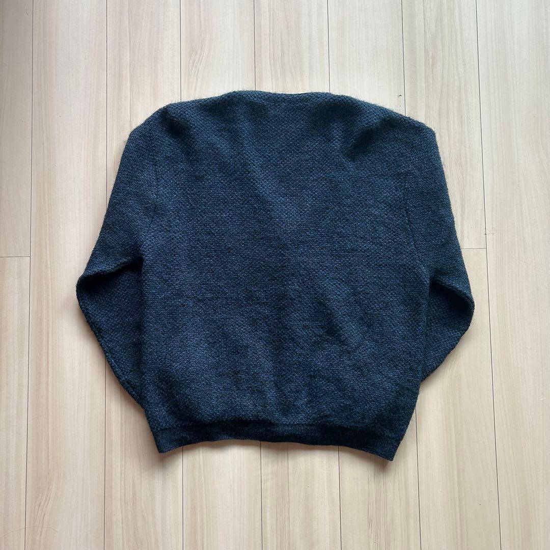 60s Jockey モヘアカーディガン アメリカ製 XL 青黒 ビッグサイズ