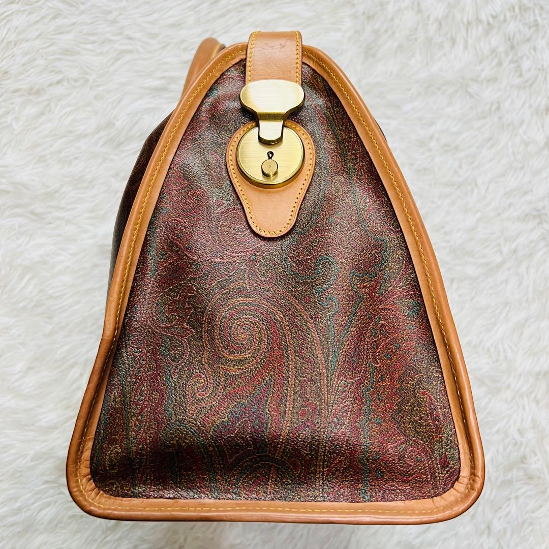極美品✨ 希少✨ ETRO エトロ ボストンバッグ 鍵付き ペイズリー PVC