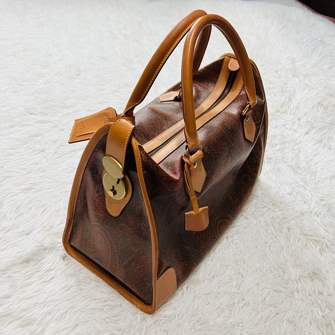 極美品✨ 希少✨ ETRO エトロ ボストンバッグ 鍵付き ペイズリー PVC