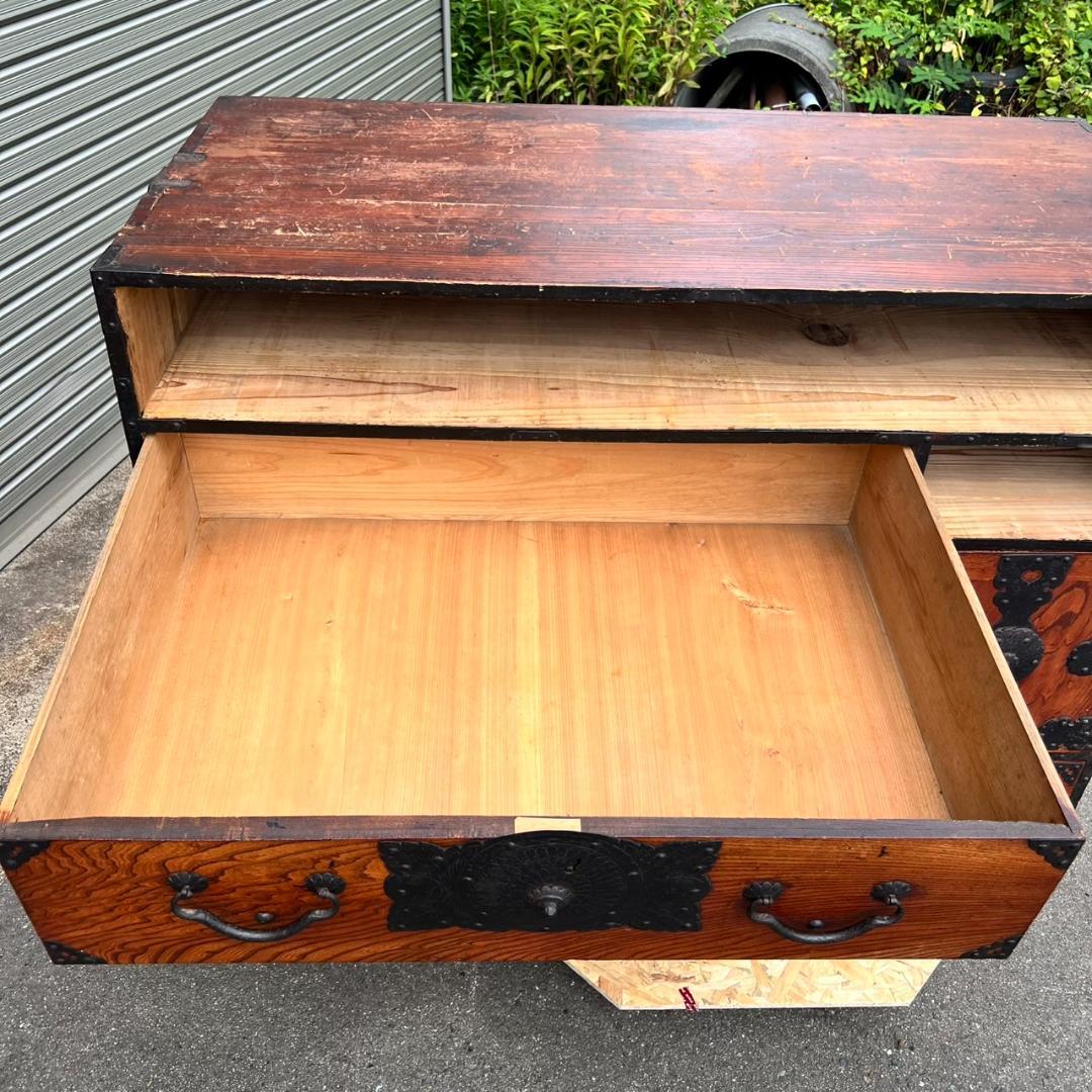 衣装箪笥　時代物　旧家より引受　使用感・ダメージあり　【たのメル便♪】