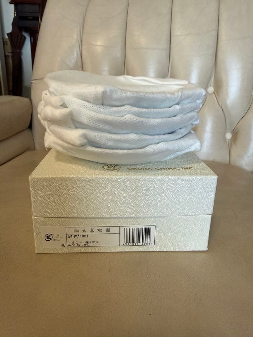 82:大倉陶園 銘々皿　ホワイト金縁皿 10枚セット