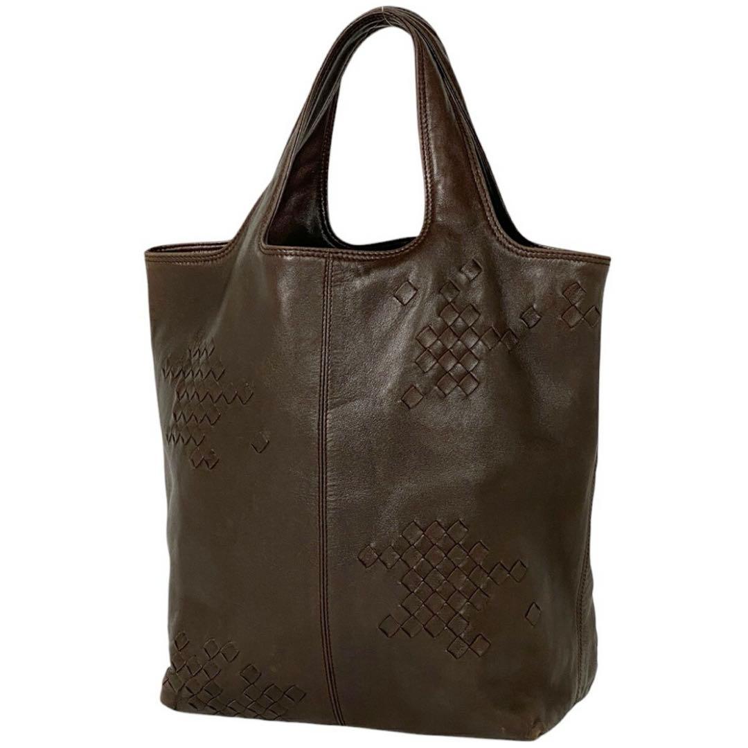 即決価格！ボッテガヴェネタ イントレチャート 茶 トートバッグ ハンドバッグ