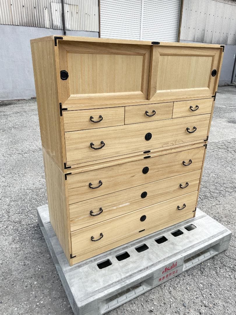 ★ 古家具 高級桐衣装箪笥 H114xW94.5xD44 桐 たんす タンス