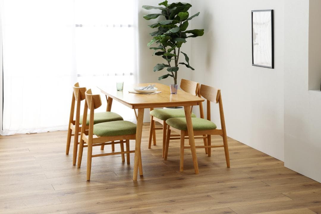 SK DC XS8　2脚　ダイニングチェア　ナチュラル＊グリーン