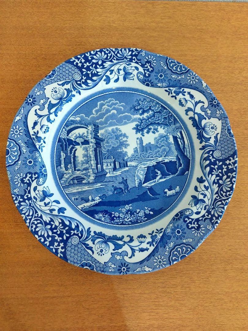英国製 Spode 26.5㎝ 大皿8枚 スポード ブルーイタリアン 正規品