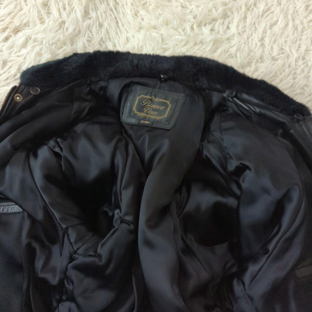 美品 A-1 G-1 フライトジャケット 襟ボア 本革 ブラック L