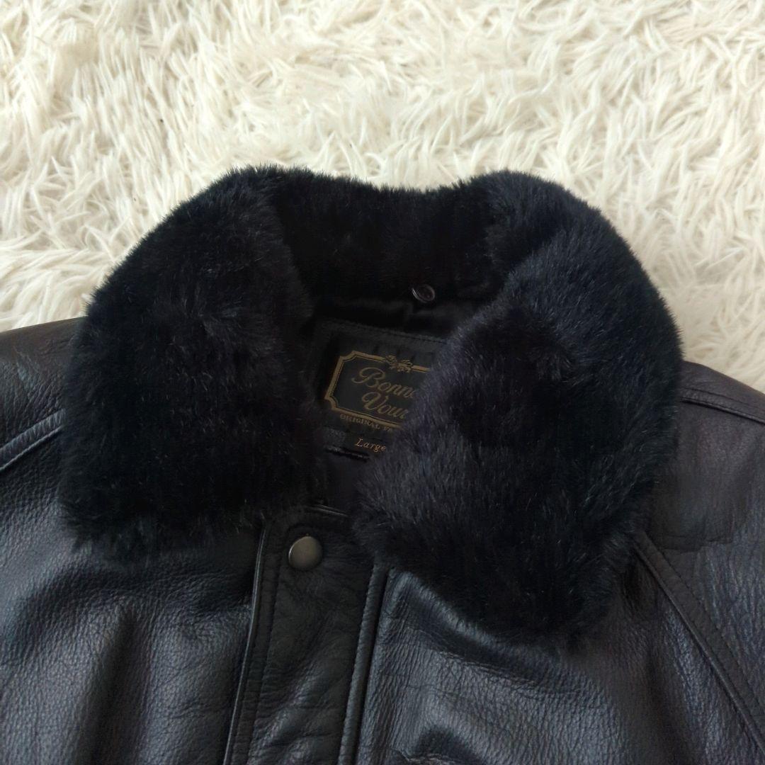 美品 A-1 G-1 フライトジャケット 襟ボア 本革 ブラック L