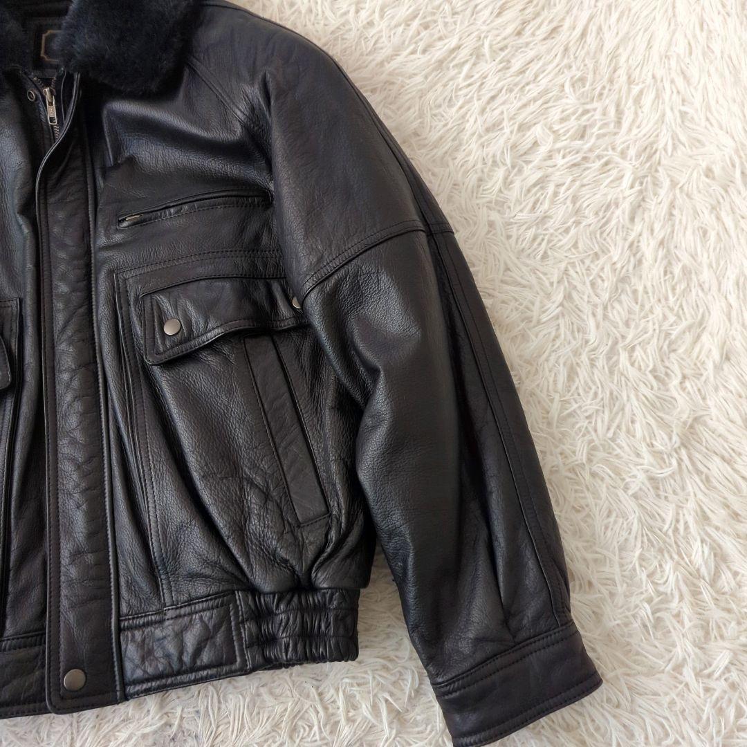 美品 A-1 G-1 フライトジャケット 襟ボア 本革 ブラック L