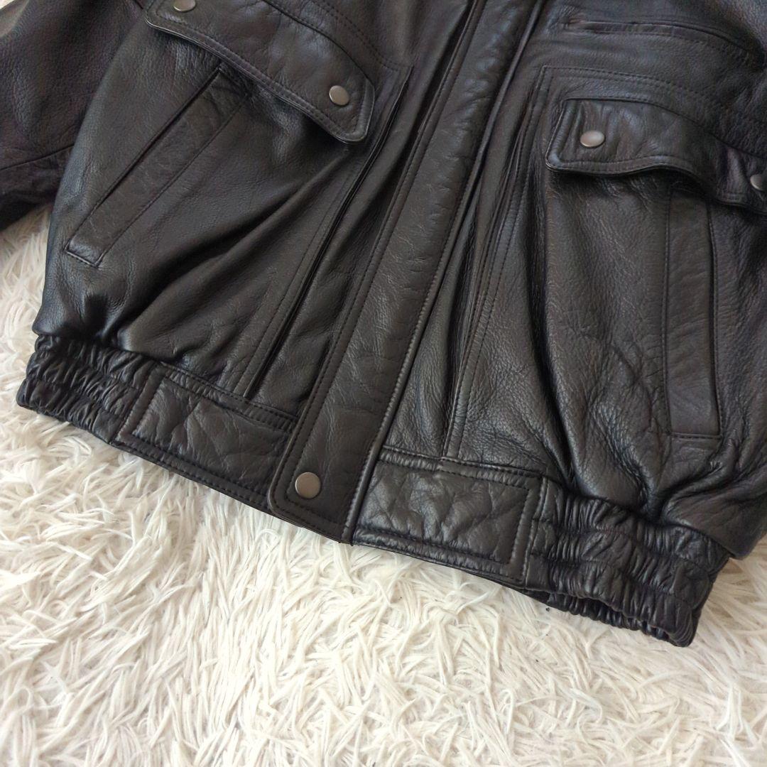 美品 A-1 G-1 フライトジャケット 襟ボア 本革 ブラック L