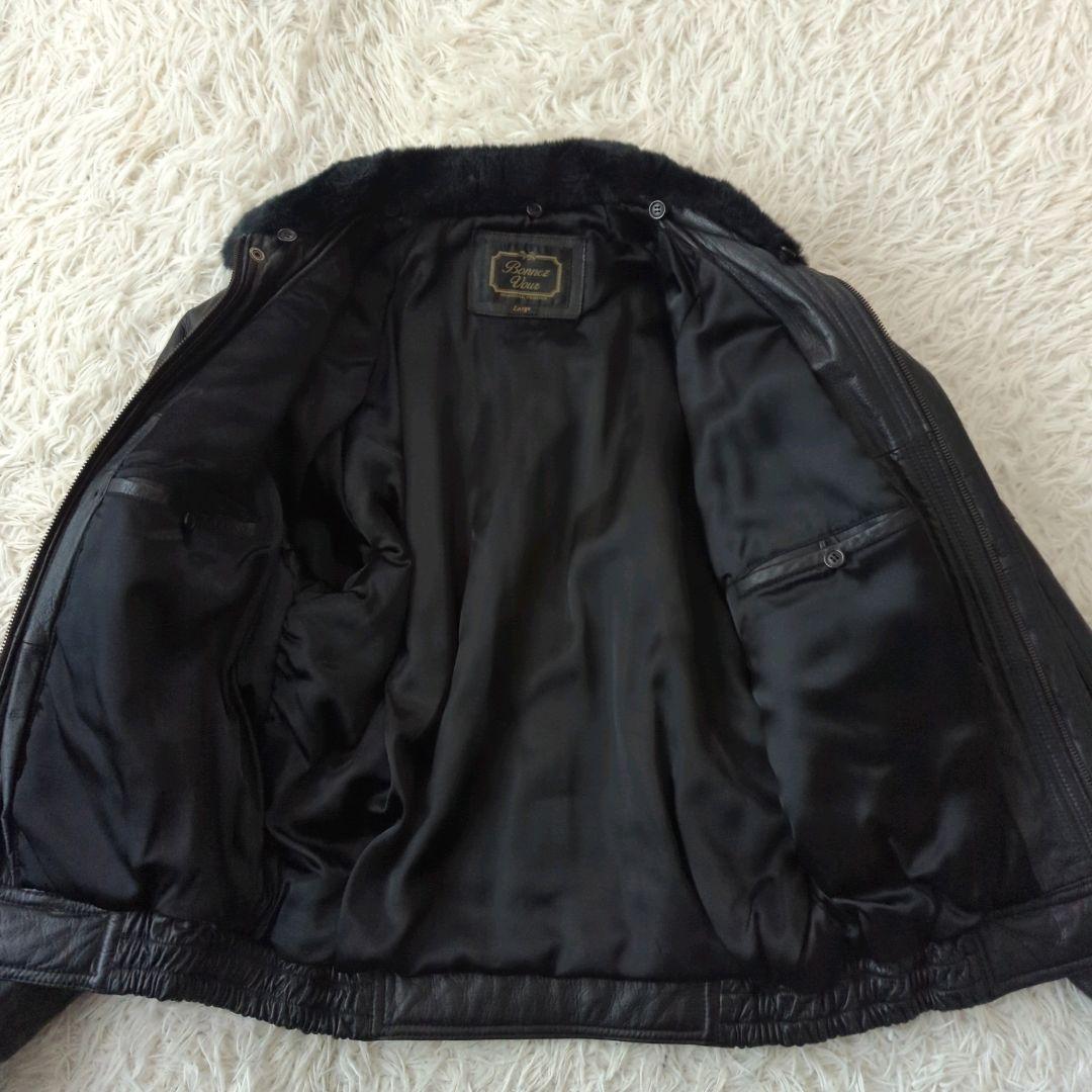 美品 A-1 G-1 フライトジャケット 襟ボア 本革 ブラック L