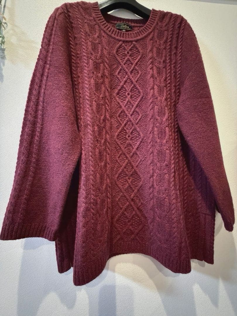 美品★Leilian レリアン　13号＋ ニット　セーター　カシミヤ混　ボルドー