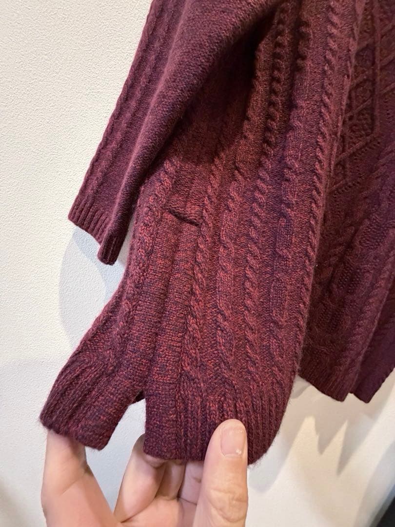 美品★Leilian レリアン　13号＋ ニット　セーター　カシミヤ混　ボルドー
