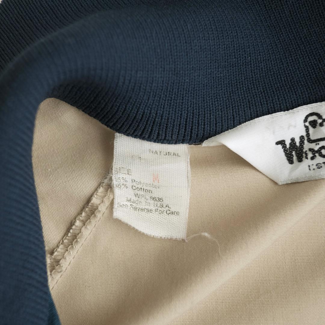 WOOLRICH USA製80s アノラックジャケット ベージュ/ネイビー M
