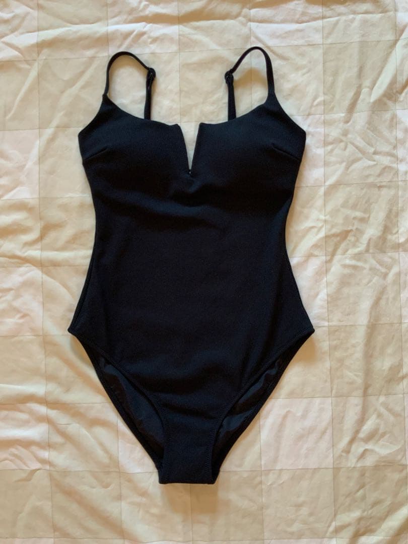 【OYSHO】フロントVカットピケ生地ワンピース水着/Sサイズ