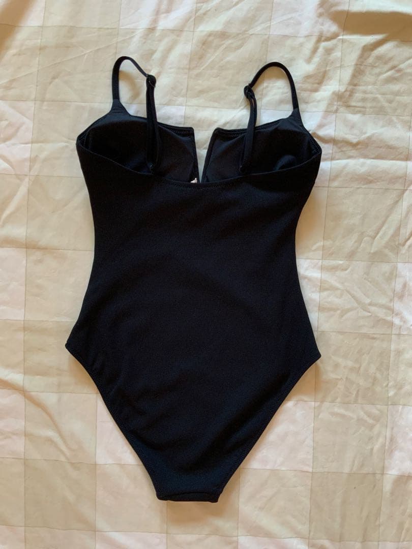 【OYSHO】フロントVカットピケ生地ワンピース水着/Sサイズ