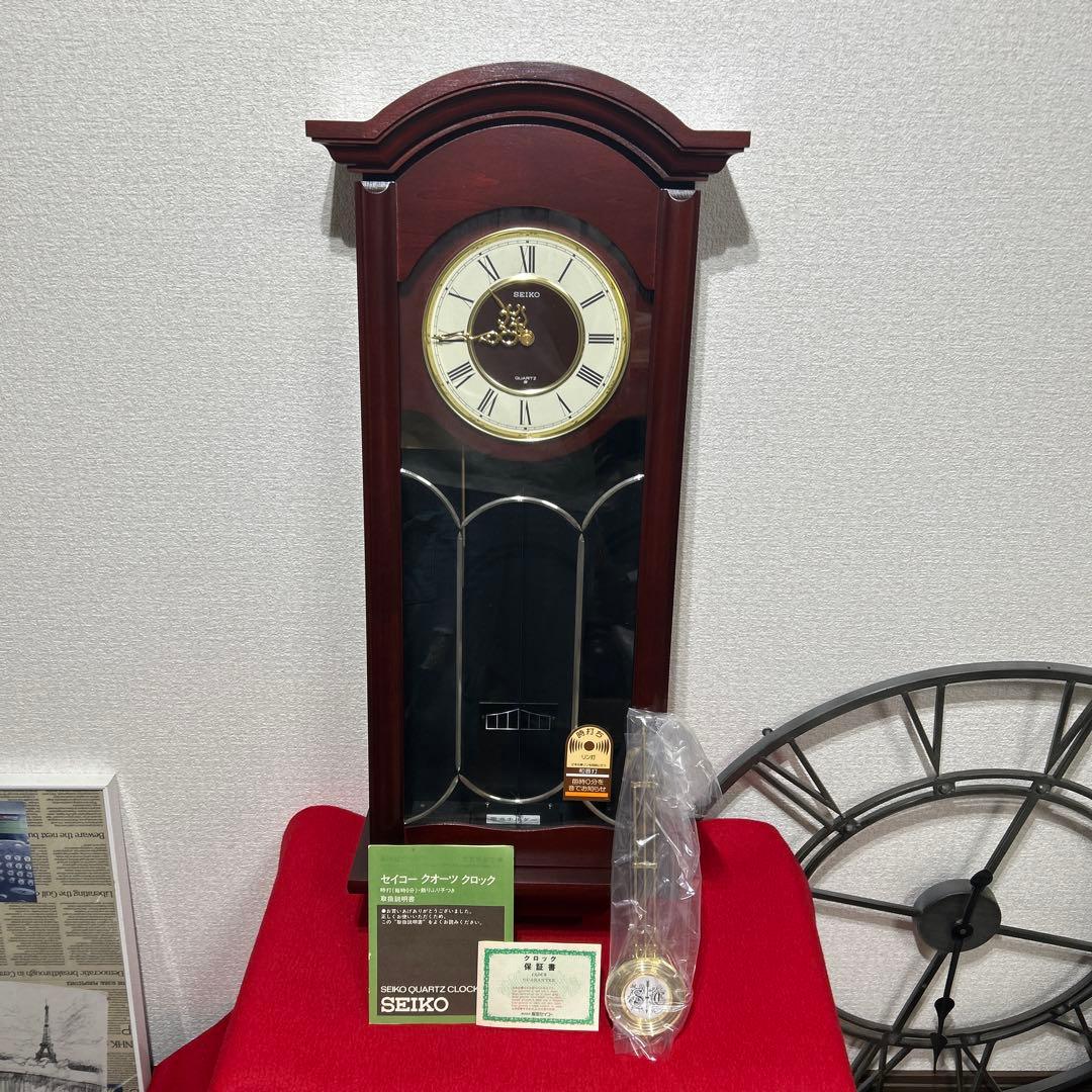 か*ん様 未使用　希少　セイコークォーツ　クロック　振り子時計　レトロ　服部 P