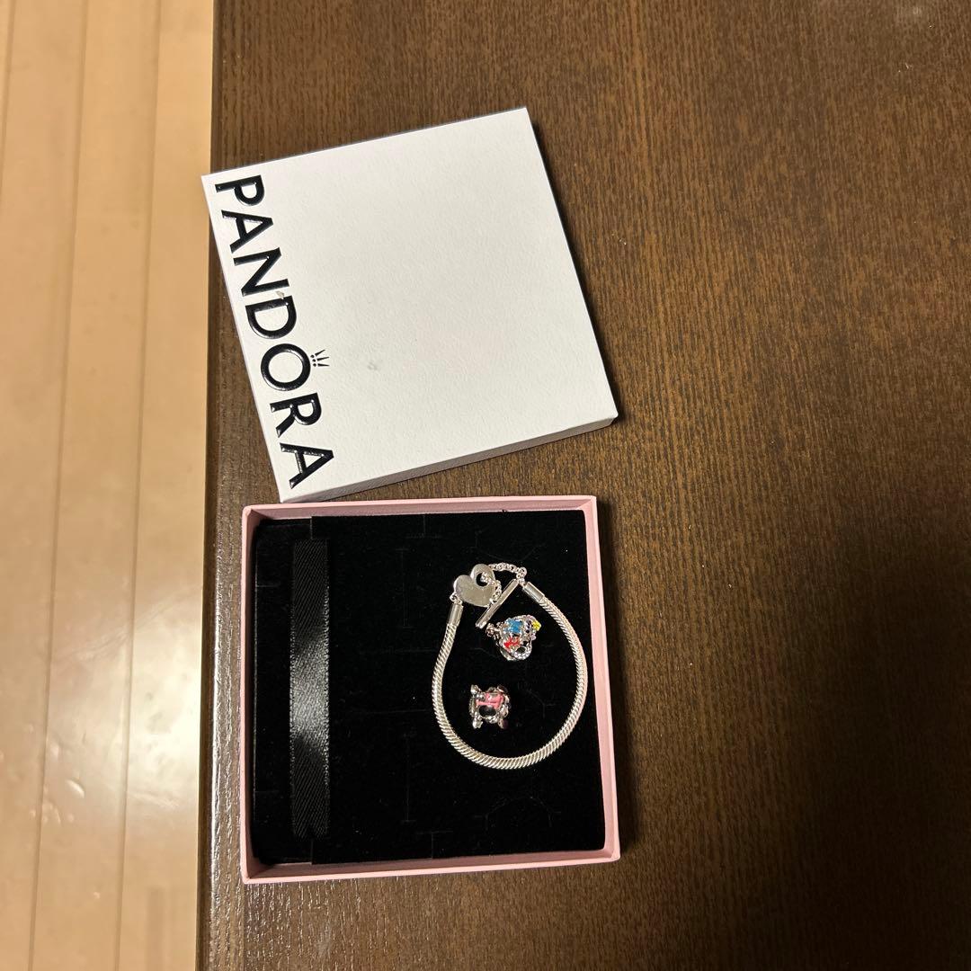 Pandora ハート チャーム ブレスレット スティッチ チャーム