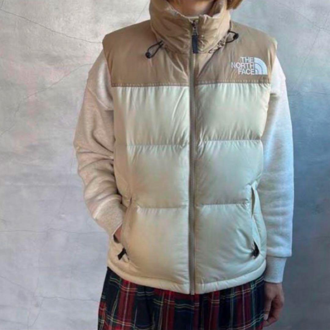 THE NORTH FACE ダウンベスト ベージュ/カーキ