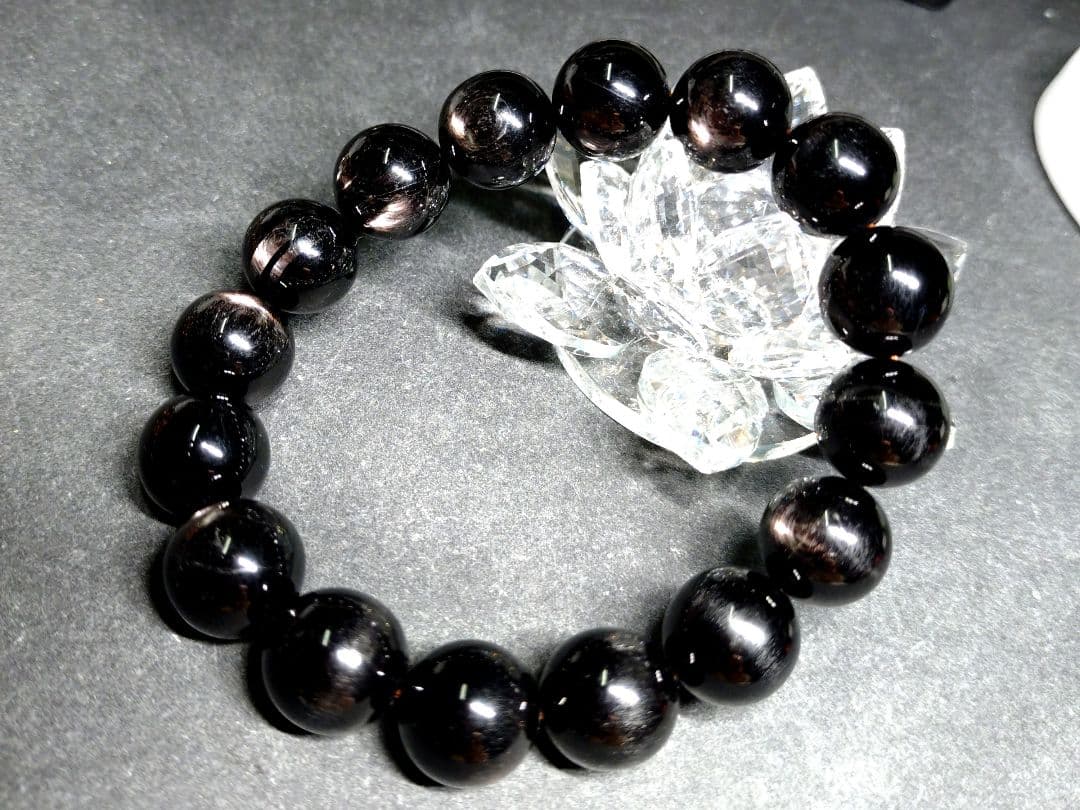 ひめ☆超希少【帝王の石】ハイパーシーン大珠12.5㎜〜13㎜　ブレスレット