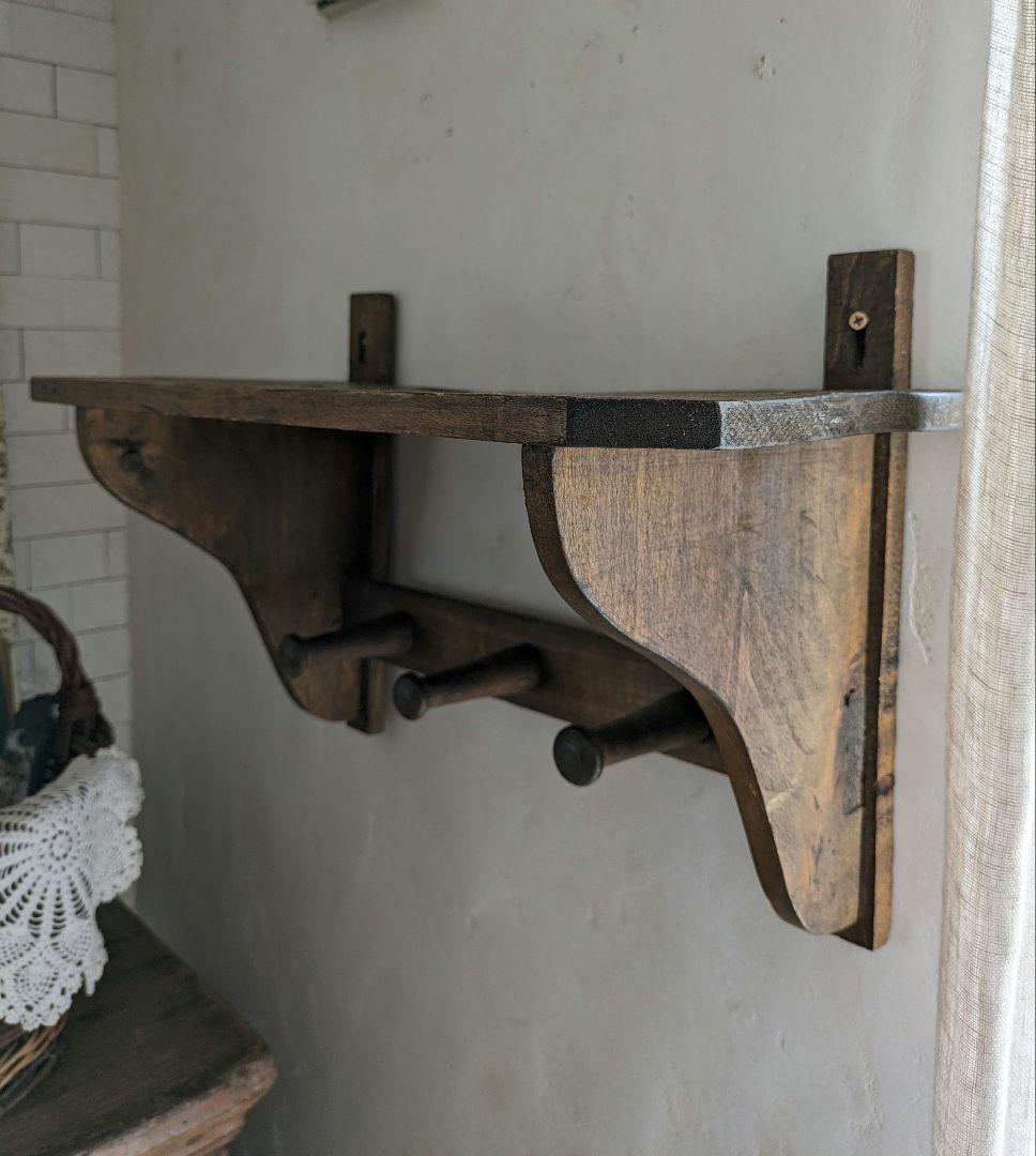 アンティーク　ウォールシェルフ　ウォールフック