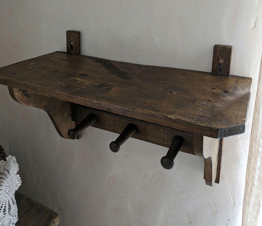 アンティーク　ウォールシェルフ　ウォールフック