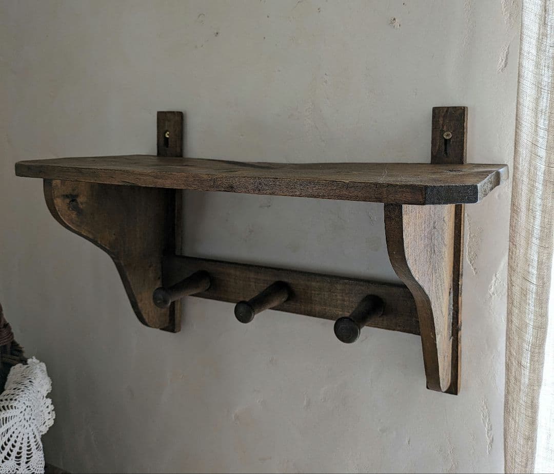 アンティーク　ウォールシェルフ　ウォールフック