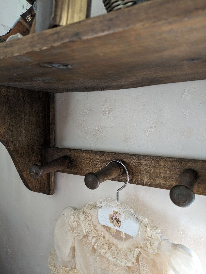 アンティーク　ウォールシェルフ　ウォールフック