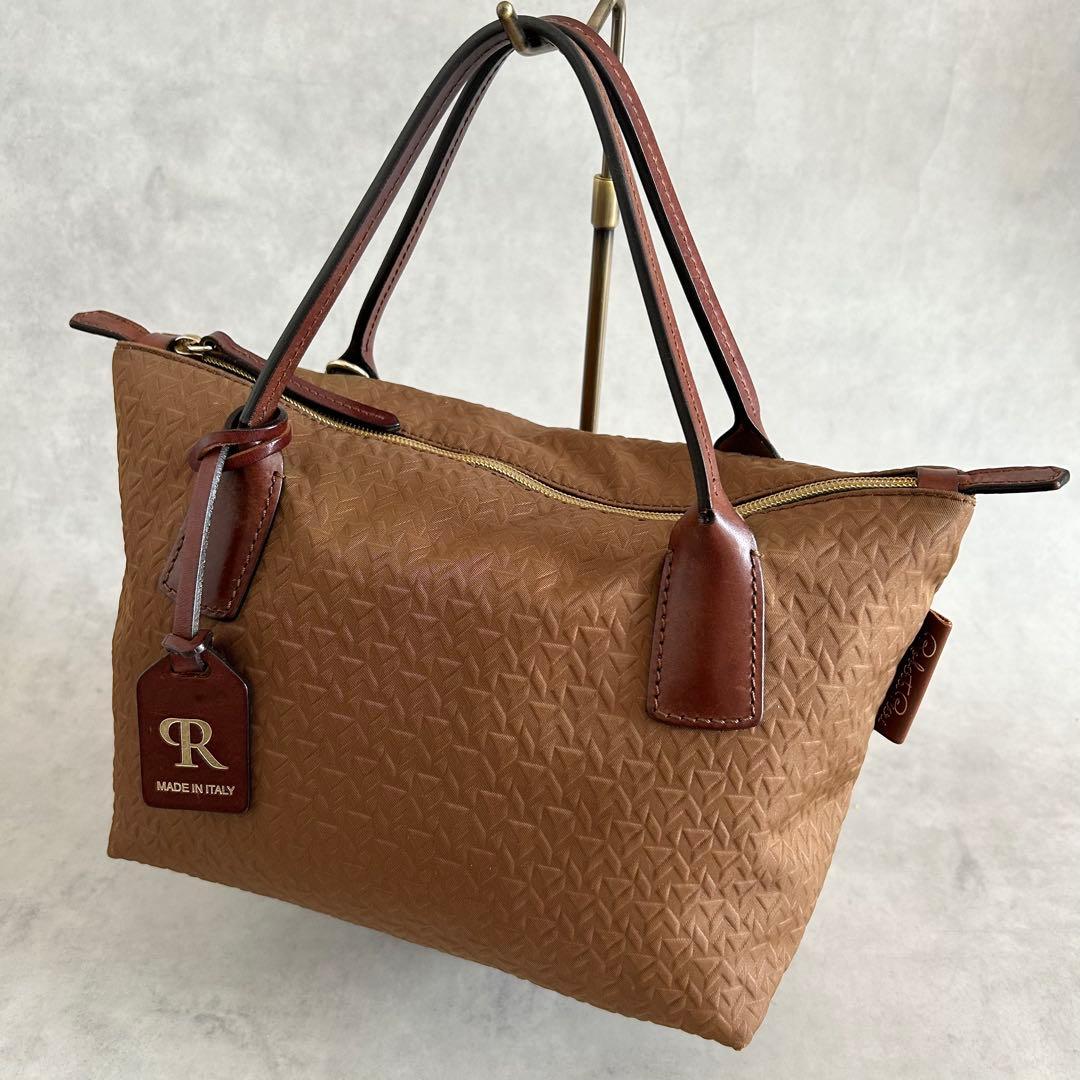 希少カラー美品ロベルタピエリ タタミMINI DUFFLEトートバッグエンボス