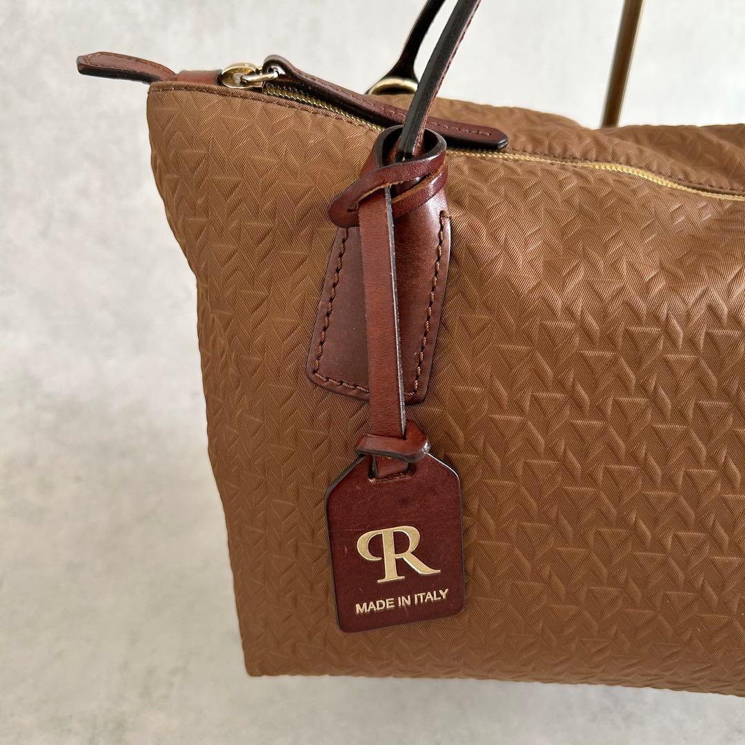 希少カラー美品ロベルタピエリ タタミMINI DUFFLEトートバッグエンボス