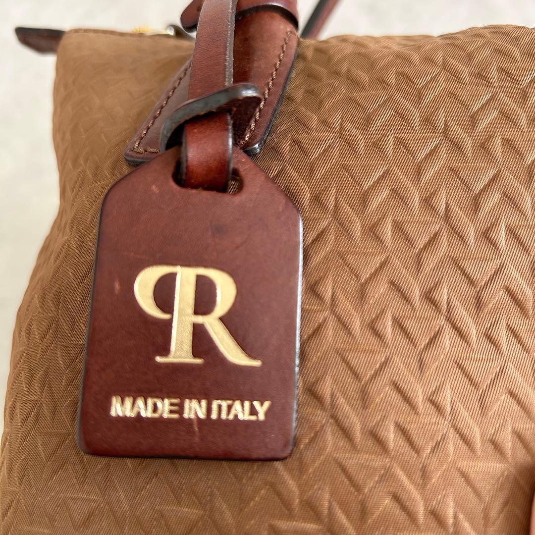 希少カラー美品ロベルタピエリ タタミMINI DUFFLEトートバッグエンボス