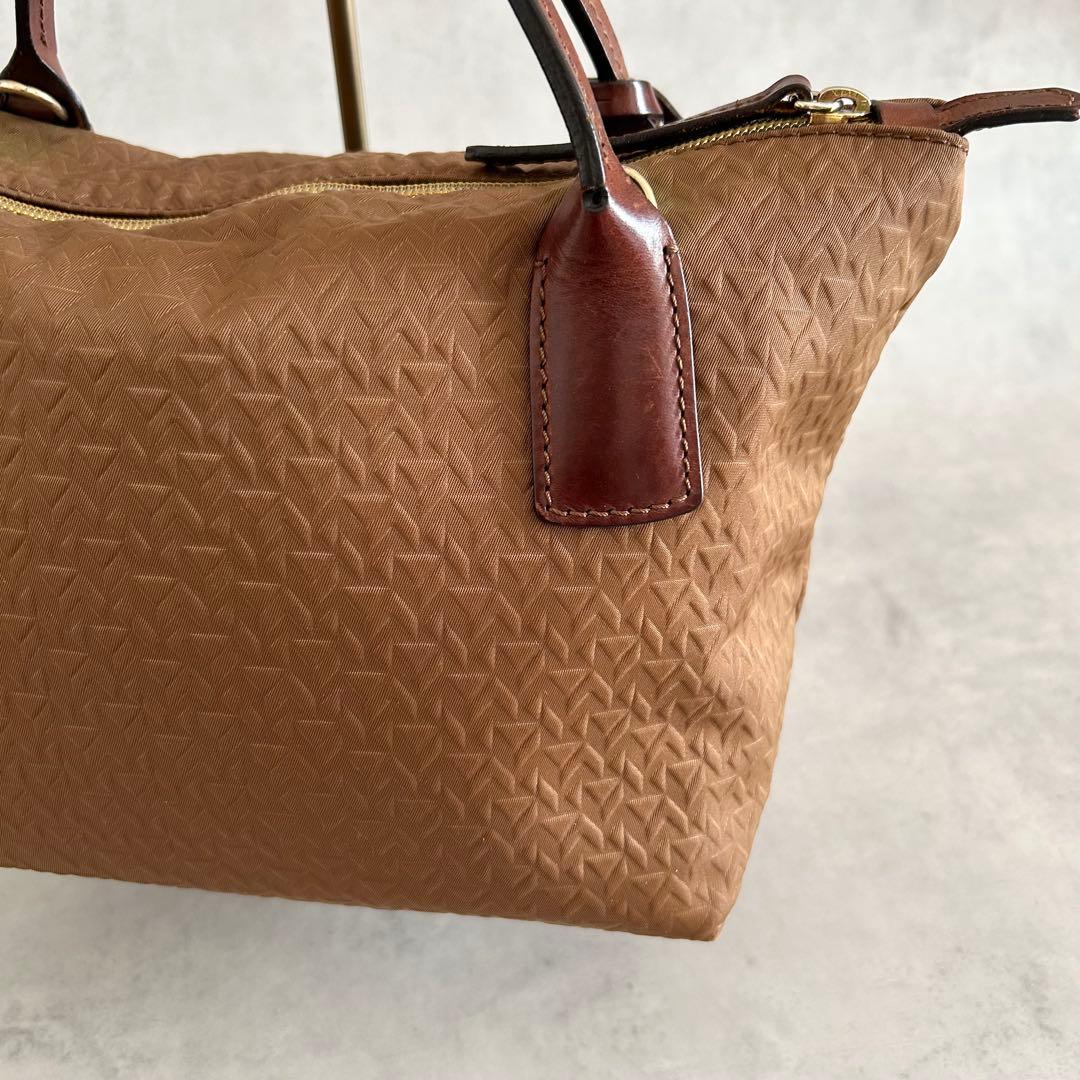 希少カラー美品ロベルタピエリ タタミMINI DUFFLEトートバッグエンボス