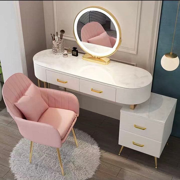 ドレッサー 北欧風 ガラス天板　120cm