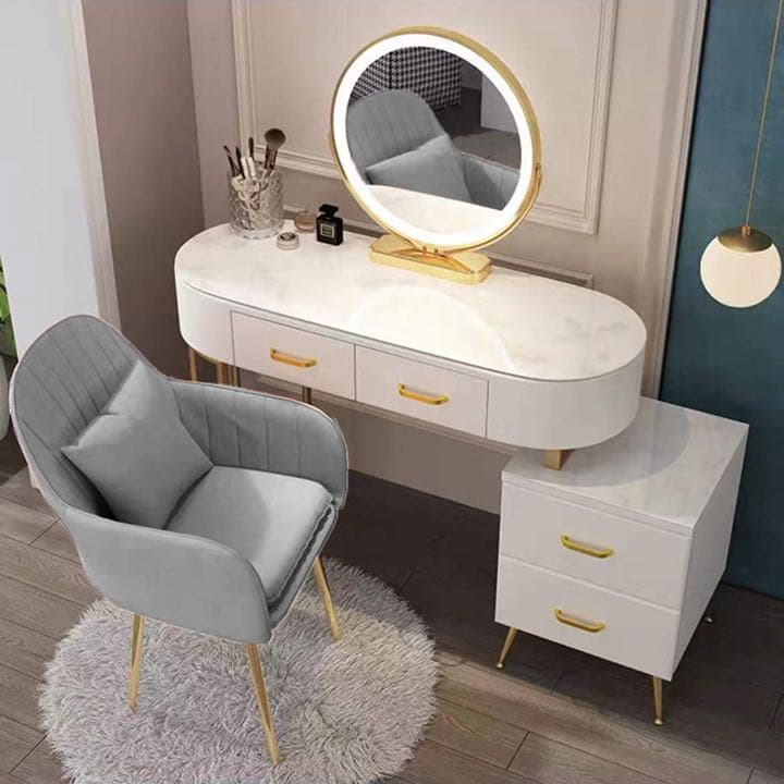 ドレッサー 北欧風 ガラス天板　120cm