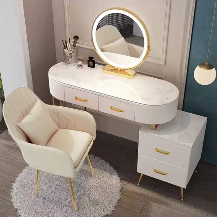 ドレッサー 北欧風 ガラス天板　120cm