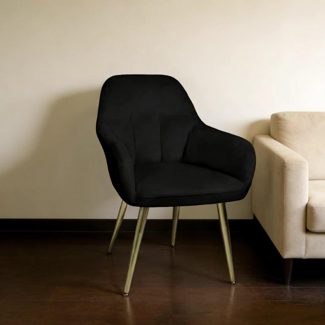 椅子ブラックスエードのアームチェア訳あり品　写真をご確認SF13-01