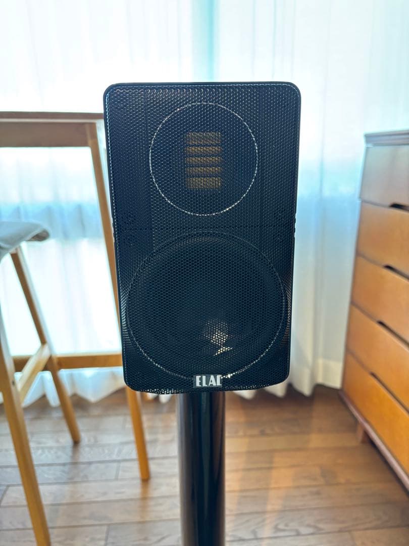 Pooh　ELAC BS312.2 ペア純正グリル　黒御影石Aボード付